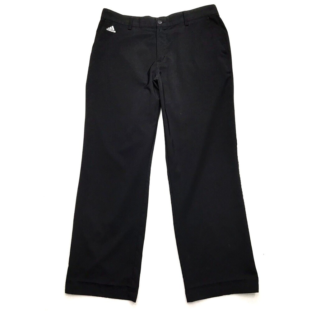 ADIDAS Climalite Golf Pants Men 34x30 Black Soft Shell 3 Stripe Performance